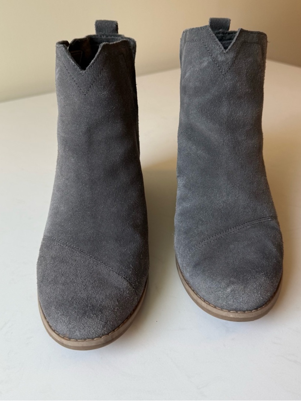 Toms Gray Suede Ankle Booties